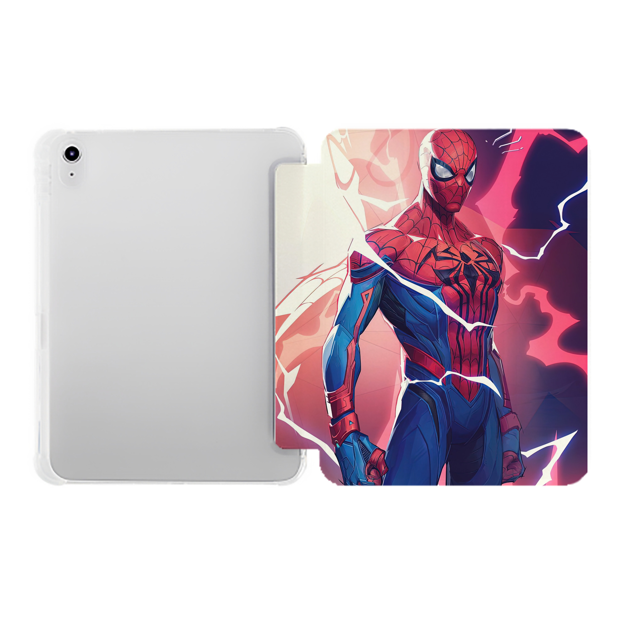（画像用） Spider Man スパイダーマン IPad ケース ペン収納付き 三つ折りスタンド PUレザー×シリコン 対応機種9.5/10.5/10.9インチ